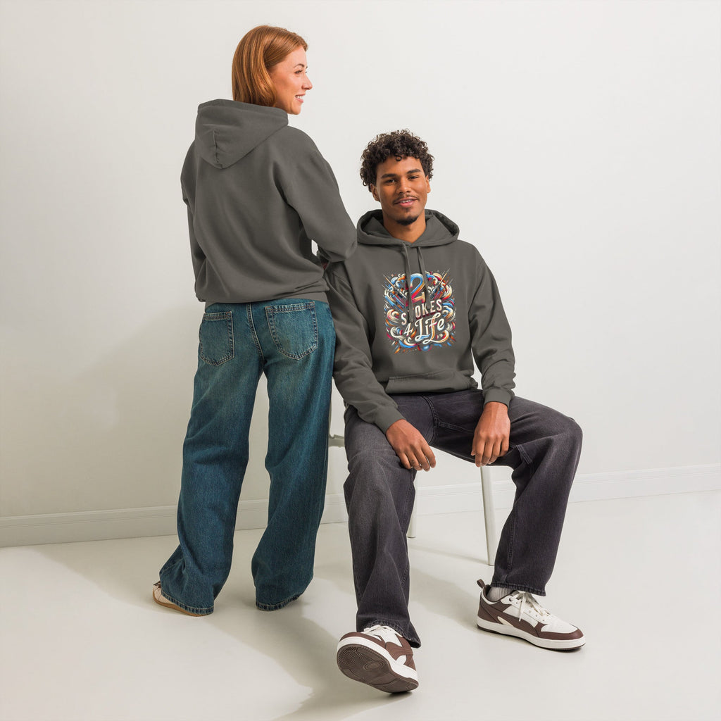 2 Stroke 4 life Adult Unisex garment - dyed hoodie - McHall Motosports