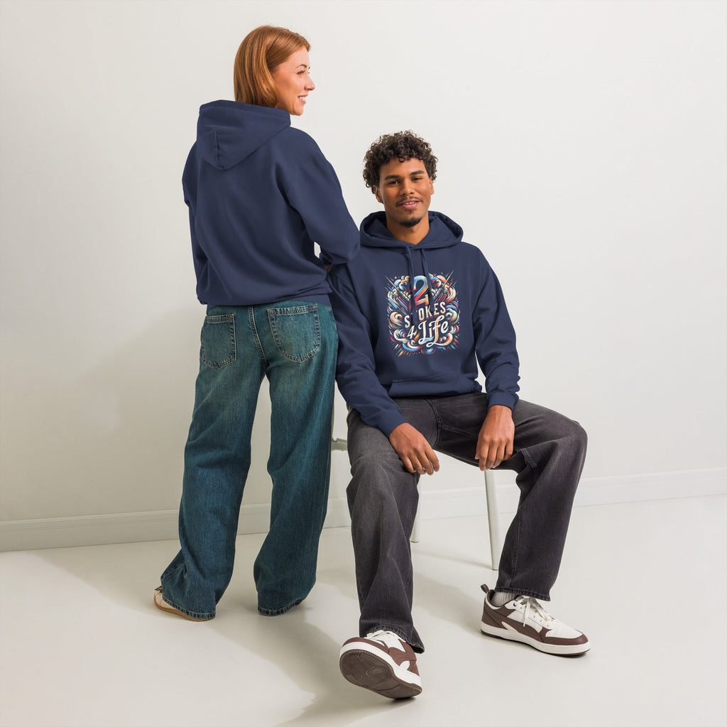 2 Stroke 4 life Adult Unisex garment - dyed hoodie - McHall Motosports