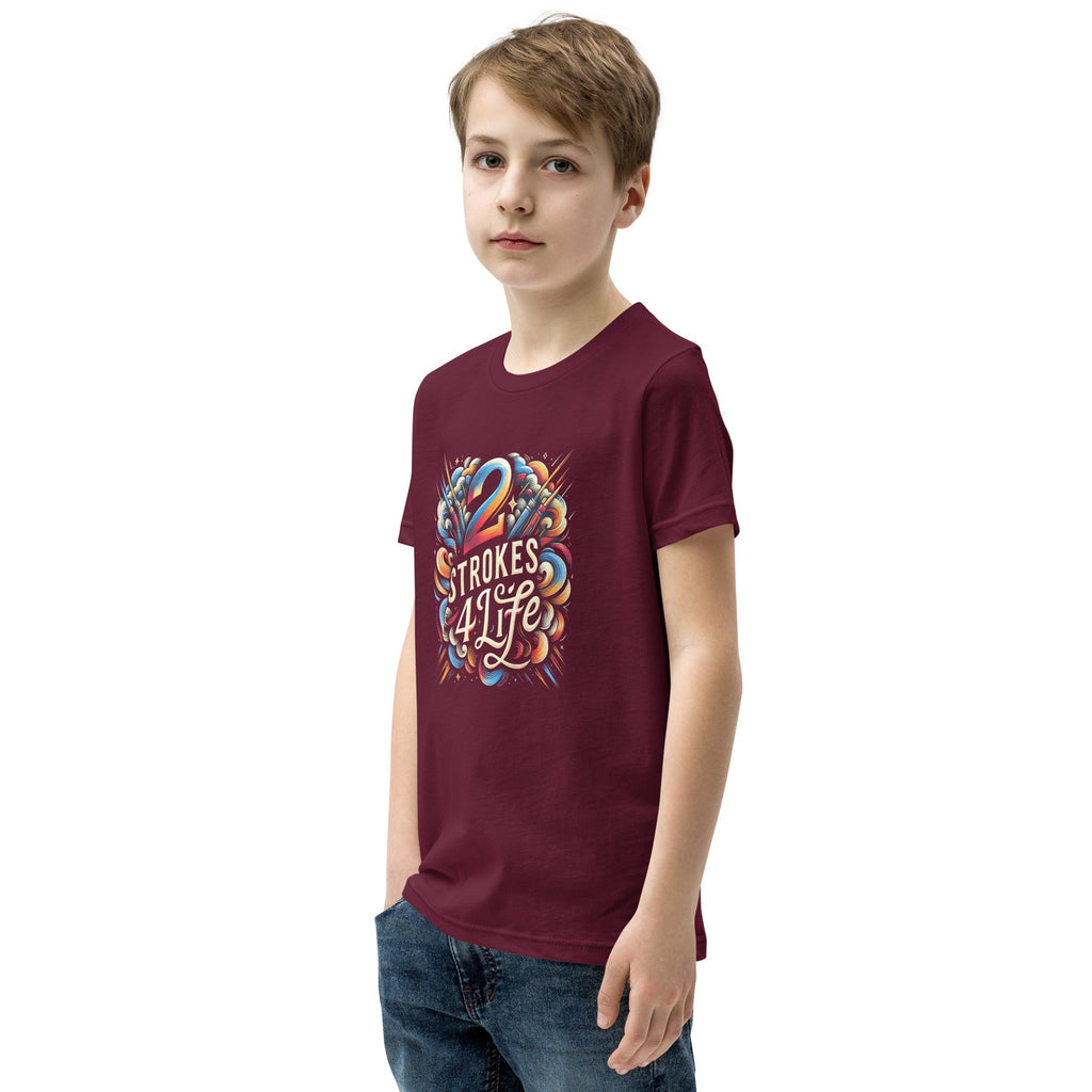 2 stroke 4 life Youth Short Sleeve T-Shirt - McHall Motosports