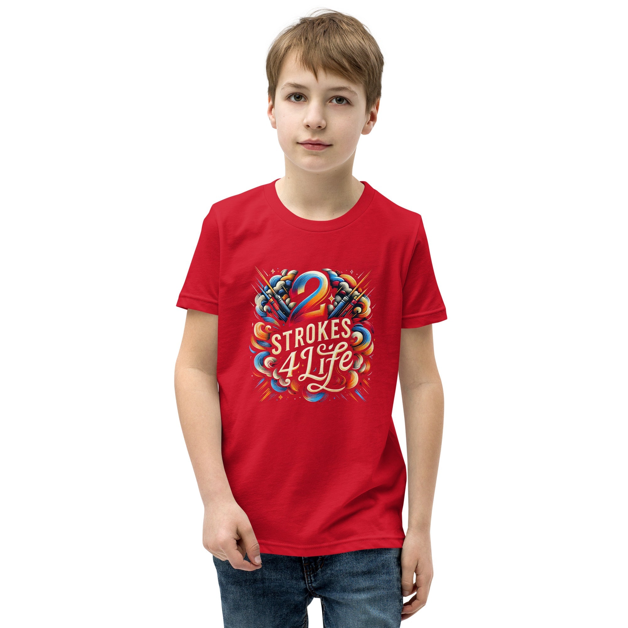 2 stroke 4 life Youth Short Sleeve T-Shirt - McHall Motosports