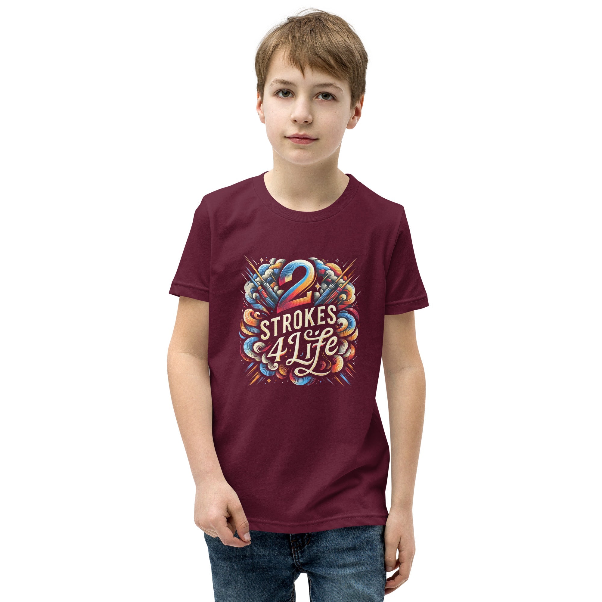 2 stroke 4 life Youth Short Sleeve T-Shirt - McHall Motosports
