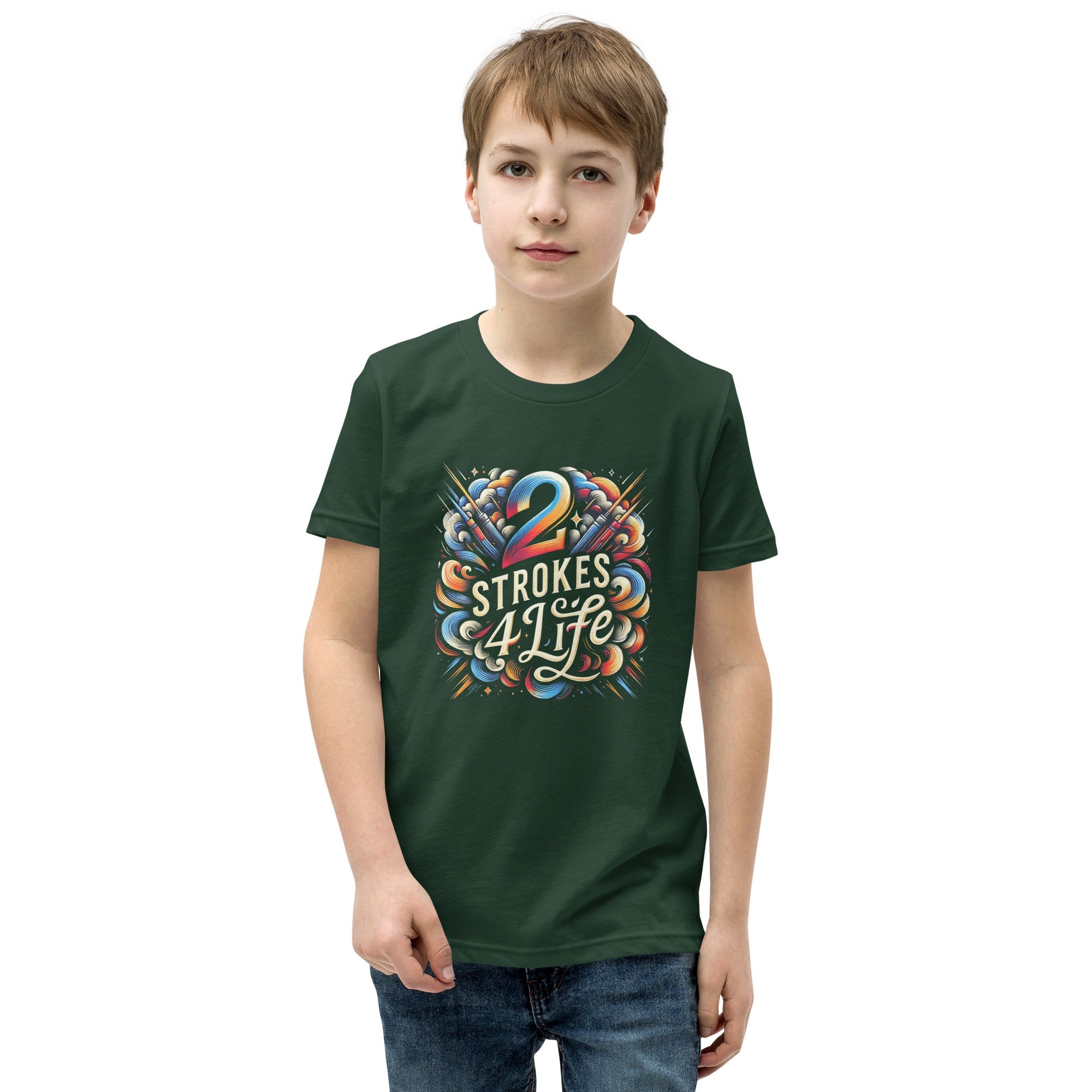 2 stroke 4 life Youth Short Sleeve T-Shirt - McHall Motosports