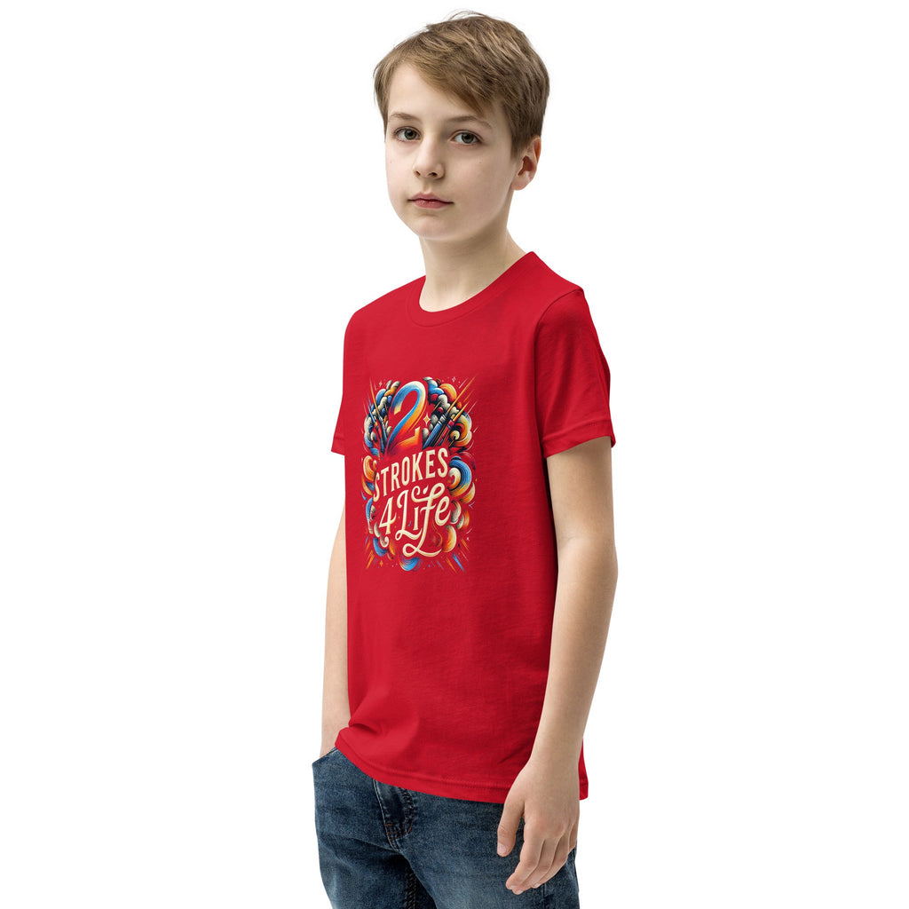 2 stroke 4 life Youth Short Sleeve T-Shirt - McHall Motosports