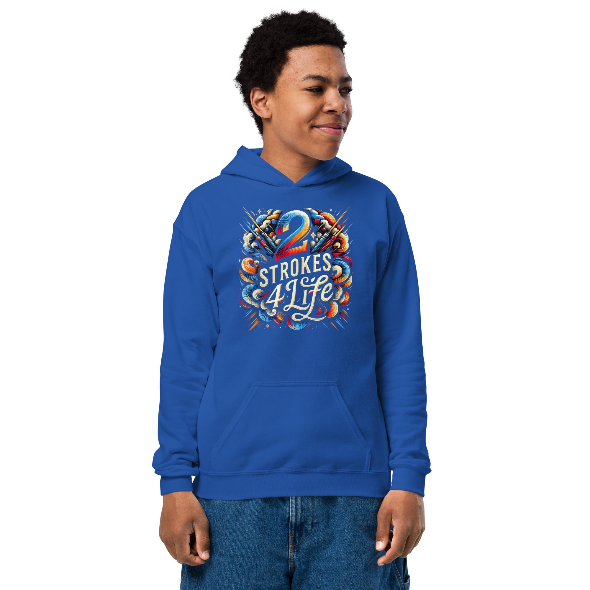 2 Strolkes 4 life Youth heavy blend hoodie - McHall Motosports