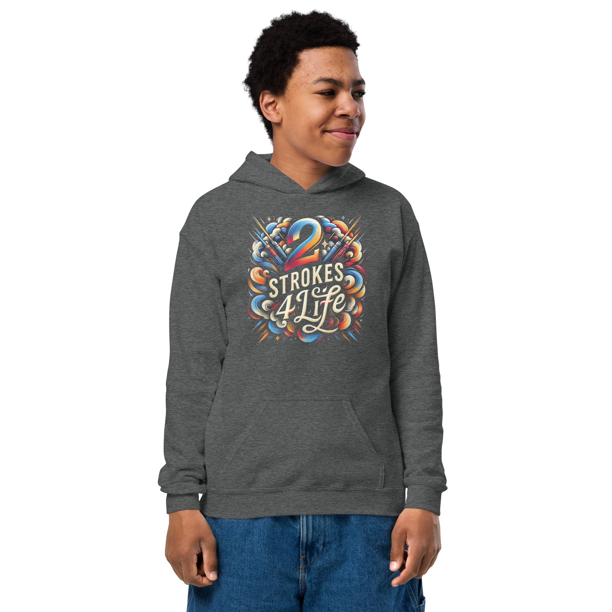 2 Strolkes 4 life Youth heavy blend hoodie - McHall Motosports